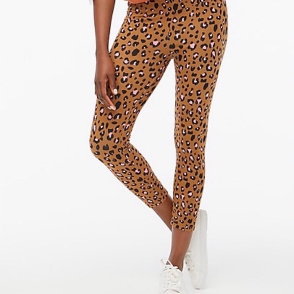 J.crew Printed Cropped Everyday Leggings leopard print small